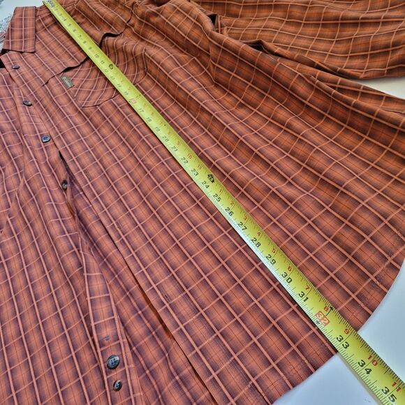 XLT COLUMBIA Omni FALL plaid brown orange outdoor PFG long sleeve SHIRT XL TALL - Picture 4 of 16